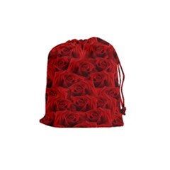 Romantic Red Rose Drawstring Pouches (medium)  by LoolyElzayat