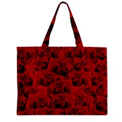 Romantic Red Rose Zipper Mini Tote Bag by LoolyElzayat