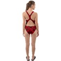 Romantic Red Rose Cut-Out Back One Piece Swimsuit View2