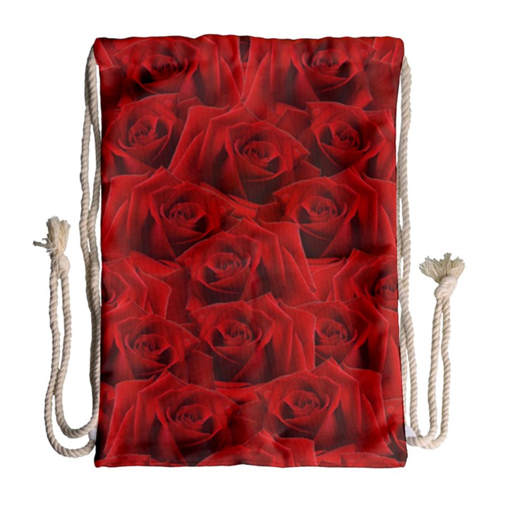 Romantic Red Rose Drawstring Bag (Large)