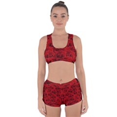 Romantic Red Rose Racerback Boyleg Bikini Set by LoolyElzayat