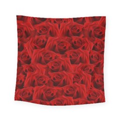 Romantic Red Rose Square Tapestry (small) by LoolyElzayat