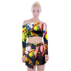 Global Warming 2 Off Shoulder Top With Mini Skirt Set by bestdesignintheworld