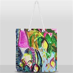 Lilac And Lillies 2 Full Print Rope Handle Tote (large) by bestdesignintheworld