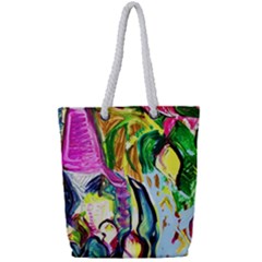 Lilac And Lillies 2 Full Print Rope Handle Tote (small) by bestdesignintheworld