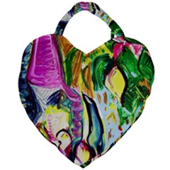 Lilac And Lillies 2 Giant Heart Shaped Tote by bestdesignintheworld