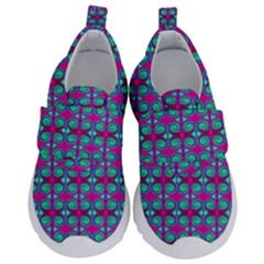 Pink Green Turquoise Swirl Pattern Velcro Strap Shoes