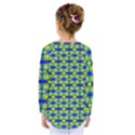 Blue Yellow Green Swirl Pattern Kids  Long Sleeve Tee View2