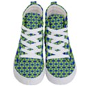 Blue Yellow Green Swirl Pattern Kid s Hi-Top Skate Sneakers View1