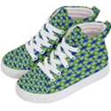 Blue Yellow Green Swirl Pattern Kid s Hi-Top Skate Sneakers View2