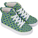 Blue Yellow Green Swirl Pattern Kid s Hi-Top Skate Sneakers View3