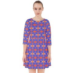 Blue Orange Yellow Swirl Pattern Smock Dress by BrightVibesDesign