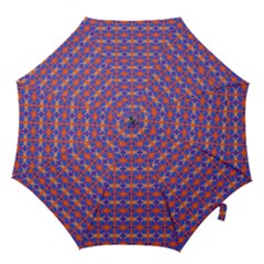 Blue Orange Yellow Swirl Pattern Hook Handle Umbrellas (small) by BrightVibesDesign