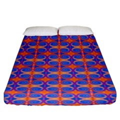 Blue Orange Yellow Swirl Pattern Fitted Sheet (king Size) by BrightVibesDesign