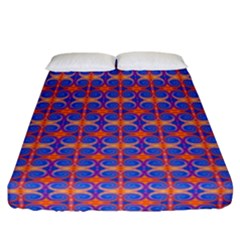 Blue Orange Yellow Swirl Pattern Fitted Sheet (california King Size) by BrightVibesDesign