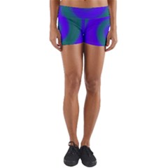 Swirl Green Blue Abstract Yoga Shorts by BrightVibesDesign