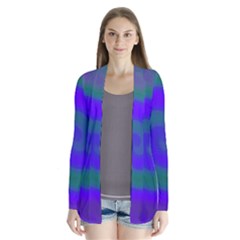 Swirl Green Blue Abstract Drape Collar Cardigan by BrightVibesDesign