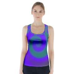 Swirl Green Blue Abstract Racer Back Sports Top by BrightVibesDesign