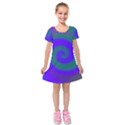 Swirl Green Blue Abstract Kids  Short Sleeve Velvet Dress View1