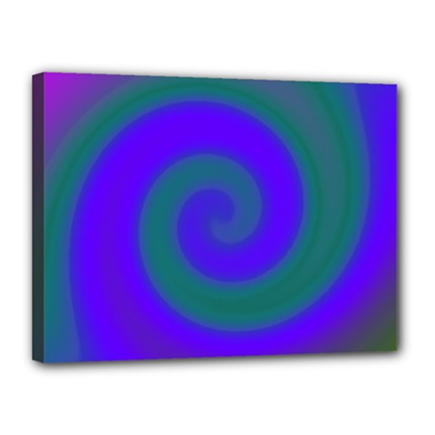 Swirl Green Blue Abstract Canvas 16  X 12  by BrightVibesDesign