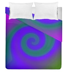 Swirl Green Blue Abstract Duvet Cover Double Side (queen Size) by BrightVibesDesign