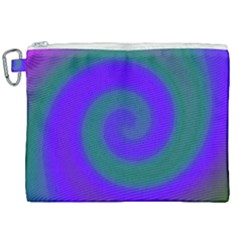 Swirl Green Blue Abstract Canvas Cosmetic Bag (xxl) by BrightVibesDesign