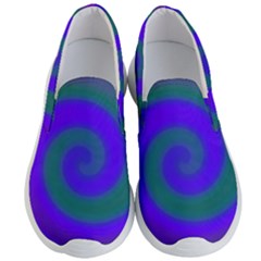 Swirl Green Blue Abstract Men s Lightweight Slip Ons by BrightVibesDesign