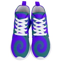 Swirl Green Blue Abstract Women s Lightweight High Top Sneakers