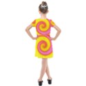 Swirl Yellow Pink Abstract Kids  Cross Web Dress View2