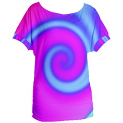 Swirl Pink Turquoise Abstract Women s Oversized Tee by BrightVibesDesign