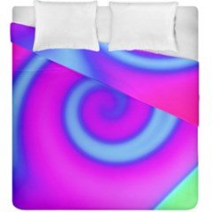 Swirl Pink Turquoise Abstract Duvet Cover Double Side (king Size) by BrightVibesDesign