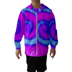 Swirl Pink Turquoise Abstract Hooded Windbreaker (kids) by BrightVibesDesign