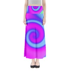 Swirl Pink Turquoise Abstract Full Length Maxi Skirt by BrightVibesDesign