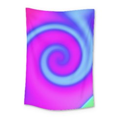 Swirl Pink Turquoise Abstract Small Tapestry by BrightVibesDesign