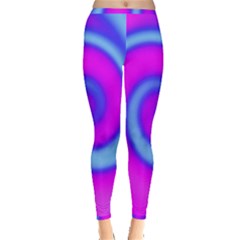 Swirl Pink Turquoise Abstract Inside Out Leggings by BrightVibesDesign