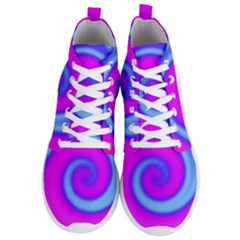 Swirl Pink Turquoise Abstract Men s Lightweight High Top Sneakers by BrightVibesDesign