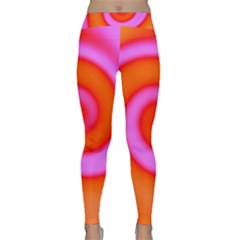 Swirl Orange Pink Abstract Classic Yoga Leggings by BrightVibesDesign