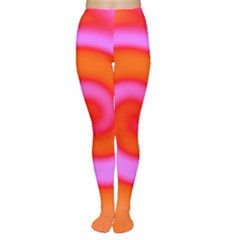 Swirl Orange Pink Abstract Women s Tights by BrightVibesDesign