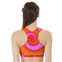 Swirl Orange Pink Abstract Sports Bra with Border View2