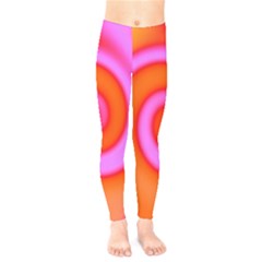 Swirl Orange Pink Abstract Kids  Legging by BrightVibesDesign