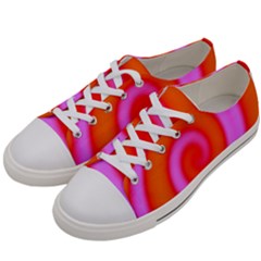 Swirl Orange Pink Abstract Women s Low Top Canvas Sneakers by BrightVibesDesign