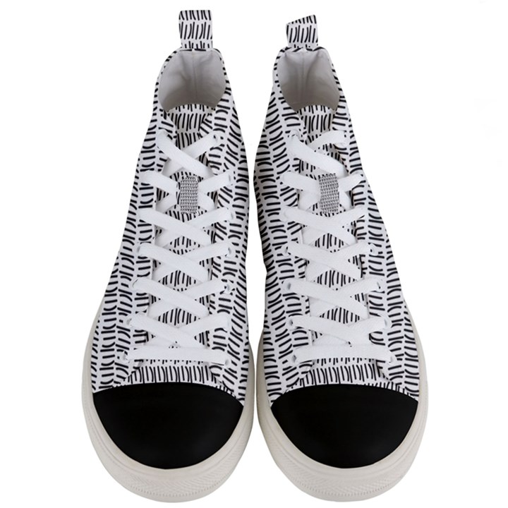 Geometric Men s Mid-Top Canvas Sneakers