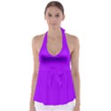 Light Purple Dots Pattern Babydoll Tankini Top View1