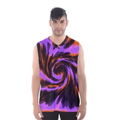 Swirl Black Purple Orange Men s Basketball Tank Top by BrightVibesDesign