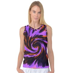 Swirl Black Purple Orange Women s Basketball Tank Top by BrightVibesDesign