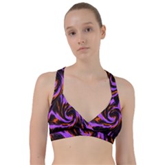 Swirl Black Purple Orange Sweetheart Sports Bra by BrightVibesDesign