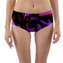 Swirl Black Purple Orange Reversible Mid-Waist Bikini Bottoms View3