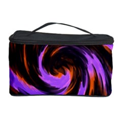 Swirl Black Purple Orange Cosmetic Storage Case by BrightVibesDesign