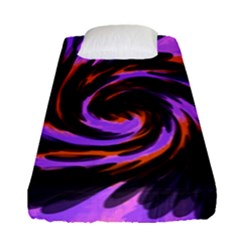 Swirl Black Purple Orange Fitted Sheet (single Size) by BrightVibesDesign