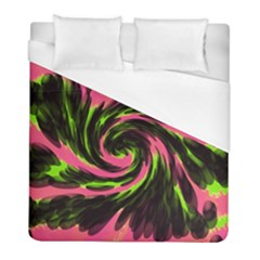 Swirl Black Pink Green Duvet Cover (full/ Double Size) by BrightVibesDesign